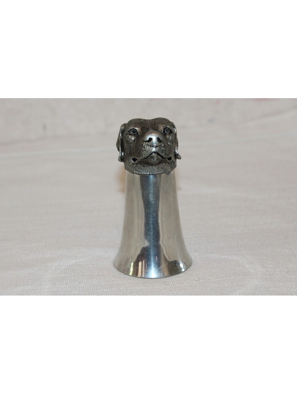 Universal Pewter Dog Head Stirrup Cup Shot Glass Hunting Sporting Barware
